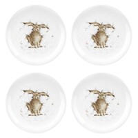 Wrendale Designs By Royal Worcester Coupe Plates - Hare Set of 4