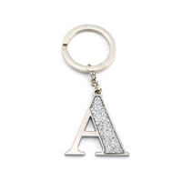 Whitehill Keyrings - Silver Glitter Keyring "A"