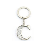 Whitehill Keyrings - Silver Glitter Keyring "C"