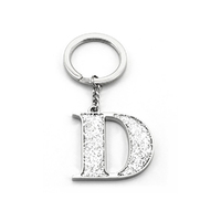 Whitehill Keyrings - Silver Glitter Keyring "D"