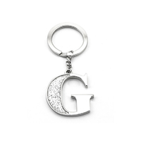 Whitehill Keyrings - Silver Glitter Keyring "G"