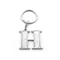 Whitehill Keyrings - Silver Glitter Keyring "H"