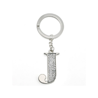 Whitehill Keyrings - Silver Glitter Keyring "J"