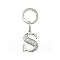 Whitehill Keyrings - Silver Glitter Keyring "S"