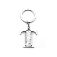 Whitehill Keyrings - Silver Glitter Keyring "T"