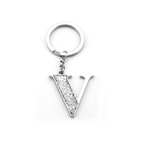 Whitehill Keyrings - Silver Glitter Keyring "V"